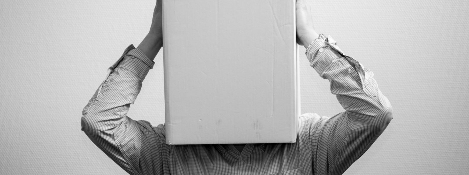 man holding box